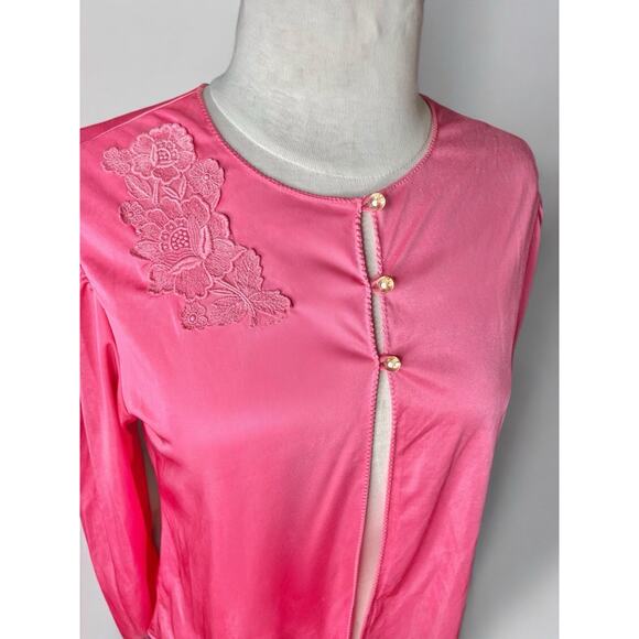 True Vintage Blouse 80s 90s Y2K Women S Coquette Floral Embroidered Cardigan - Picture 2 of 6